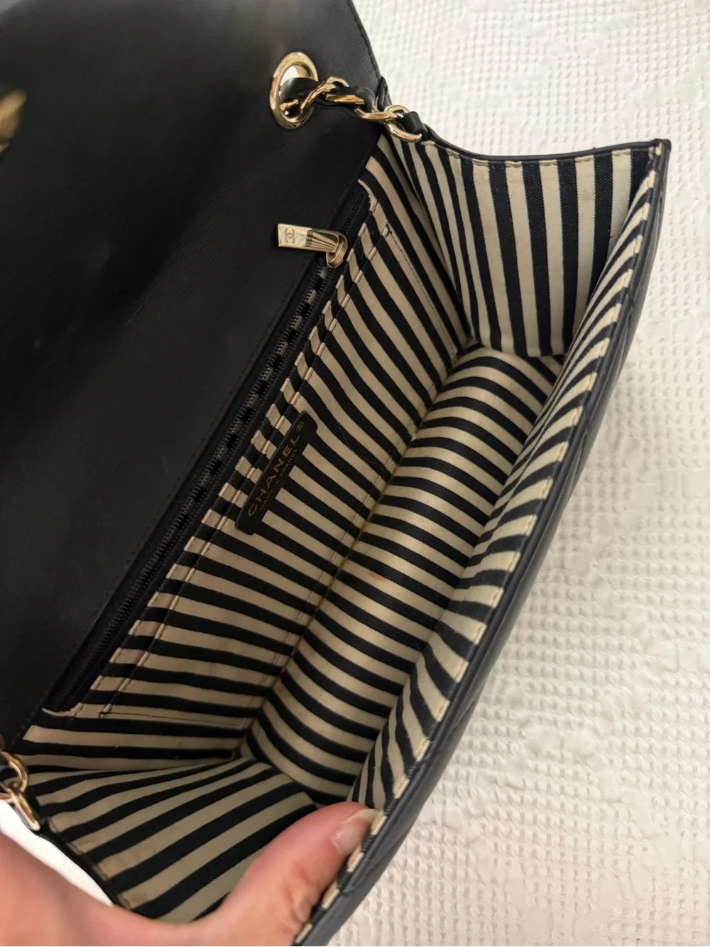 CHANEL COCO CHEVRON FLAP medium size black crossbody handbag purse
